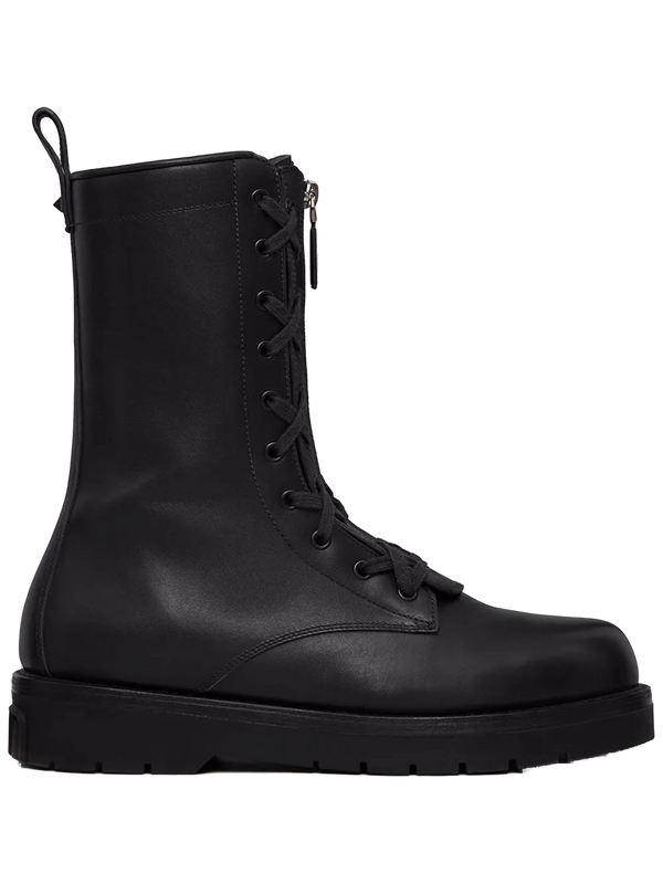 Valentino calf leather/leather boot in black