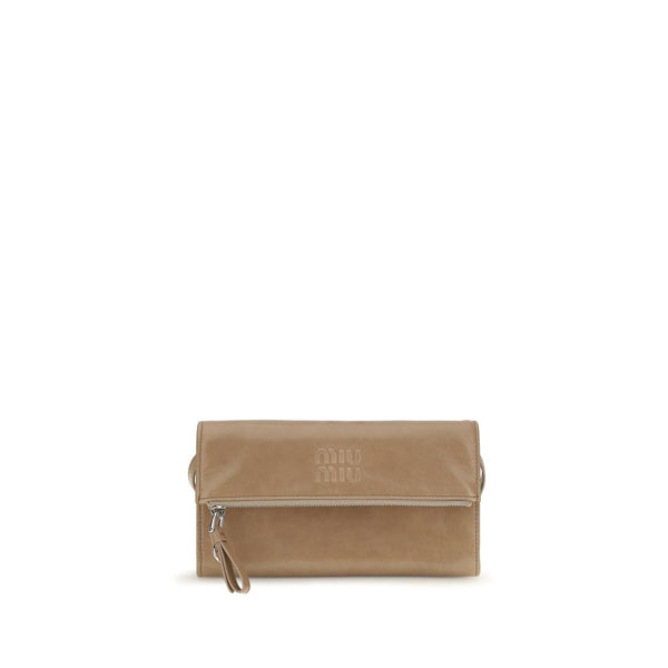 Miu Miu 100% Calf Leather Bos Taurus wallet in beige