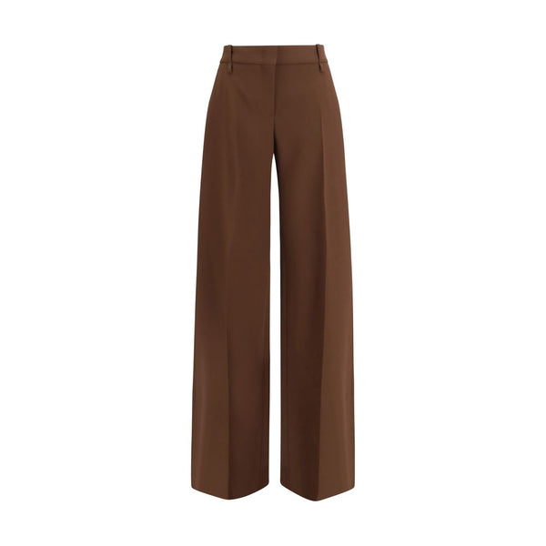 Brown Viscose Flared Pants