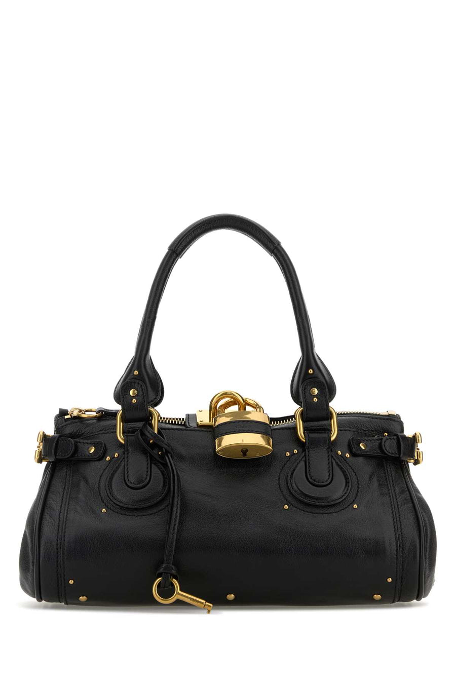 Chloé Exterior: 100% Bovine leather; Lining: 54% Cotton top handle bag in black