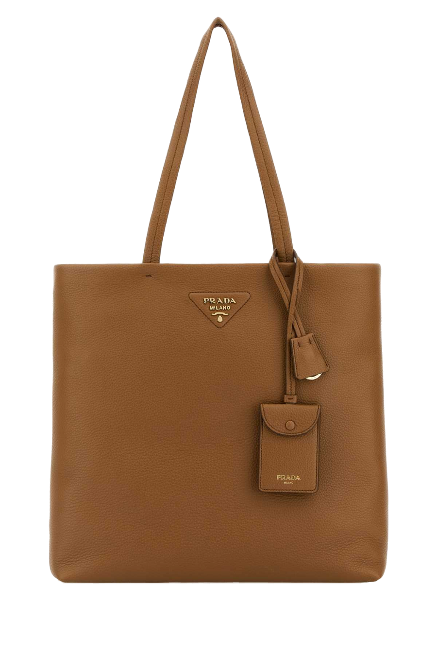 Prada 100% Vitello leather tote bag in brown
