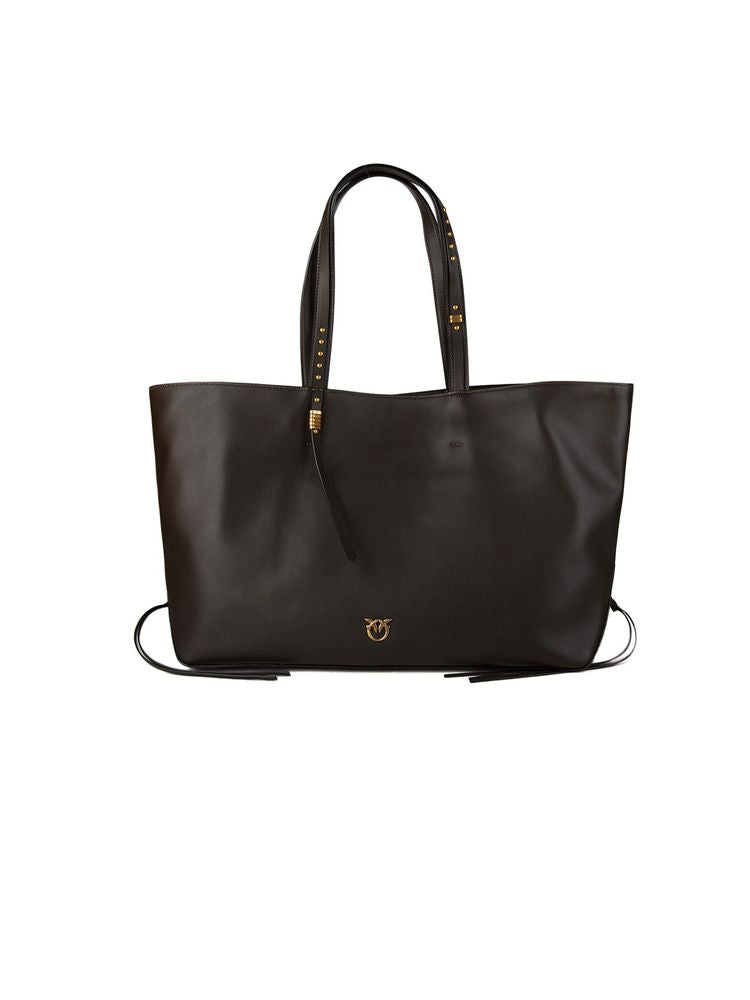Pinko 100% Cow Leather tote bag in black