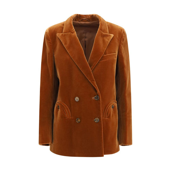 Blazé Milano 100% Velvet blazer in brown