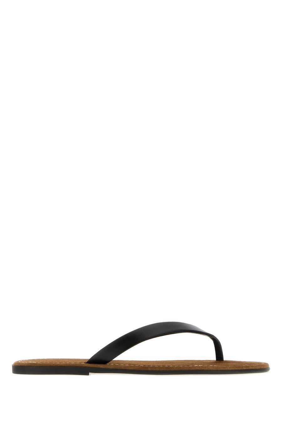 The Row Flip Exterior: 100% Calf sandals in black