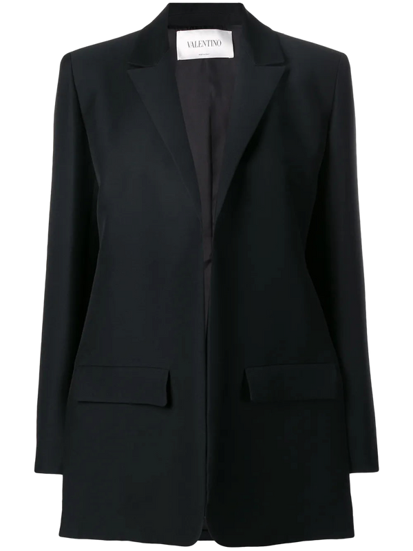 Valentino Silk-wool blend blazer in black