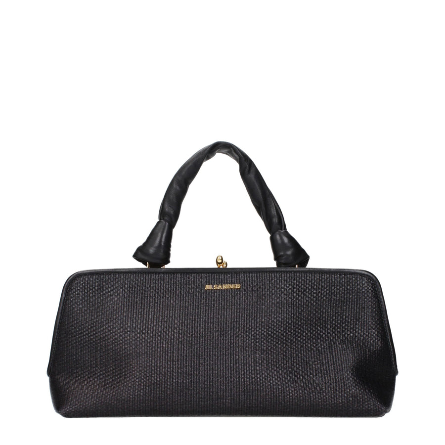 Jil Sander Raffia handbag in black
