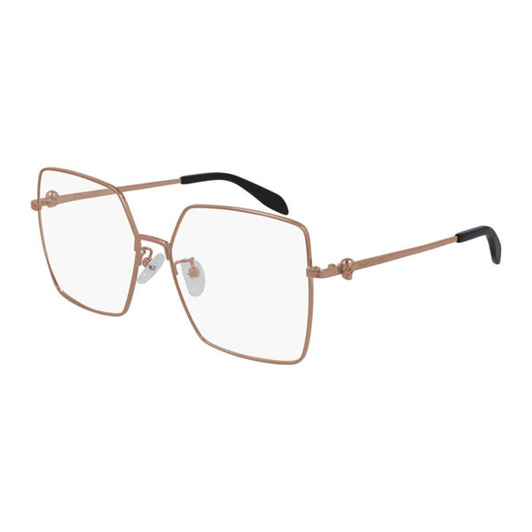 Alexander McQueen AM0276O003 Metal frame eyeglasses in rose gold