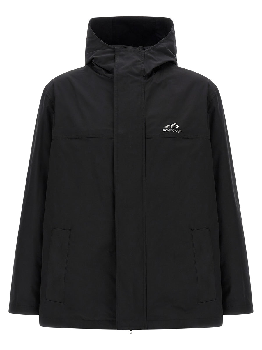 Black Polyester Parka Clothing