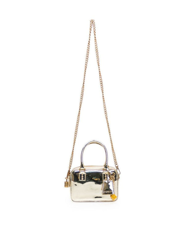Pinko 80% Polyurethane top handle bag in gold