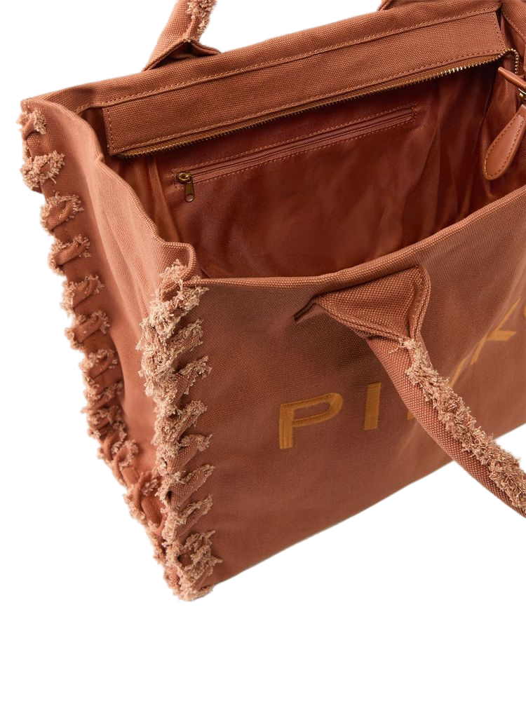 Pinko Cotton/Polyamide/Polyurethane tote bag in brown