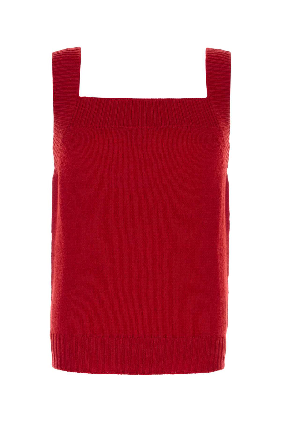 Red Wool Vest Rosso Exterior: Virgin Maglieria