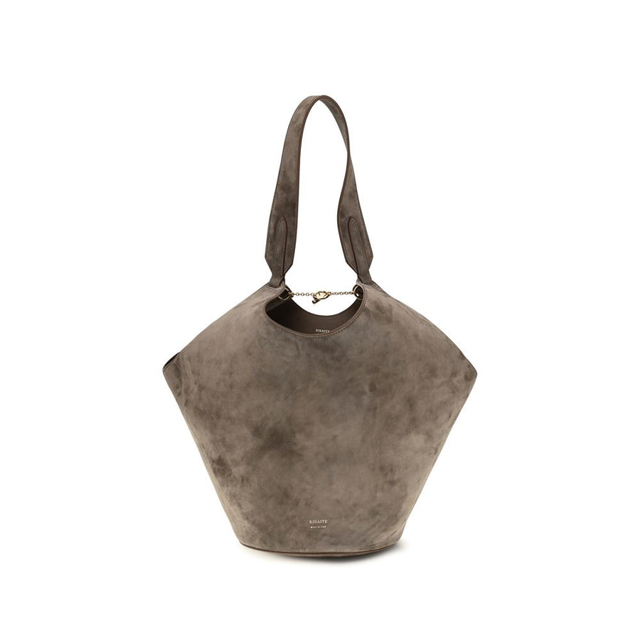 Khaite 100% Calf Leather Bos Taurus shoulder bag in beige