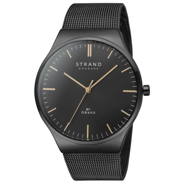 Obaku Stainless steel case watch in black