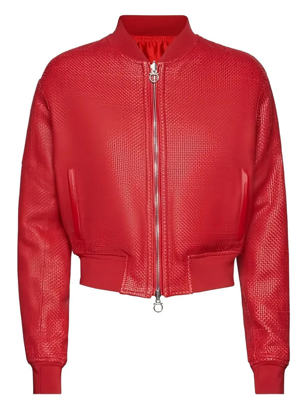 Ferragamo Leather jacket in red