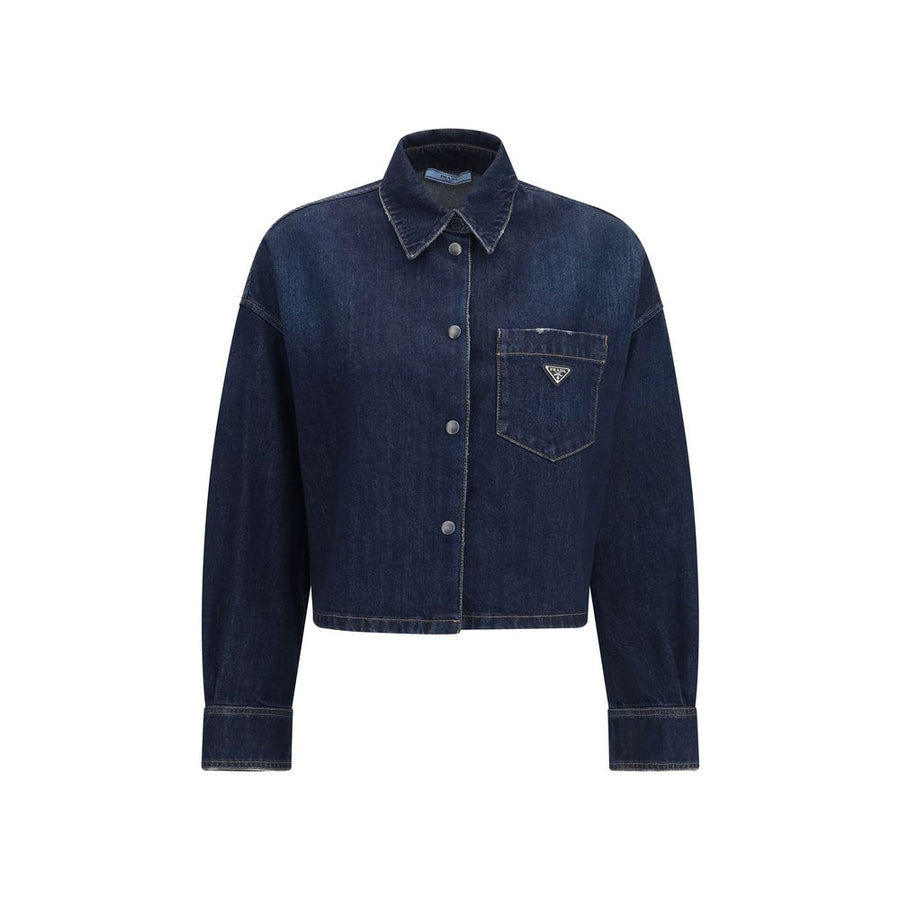 Blue Cotton Denim Jacket Clothing