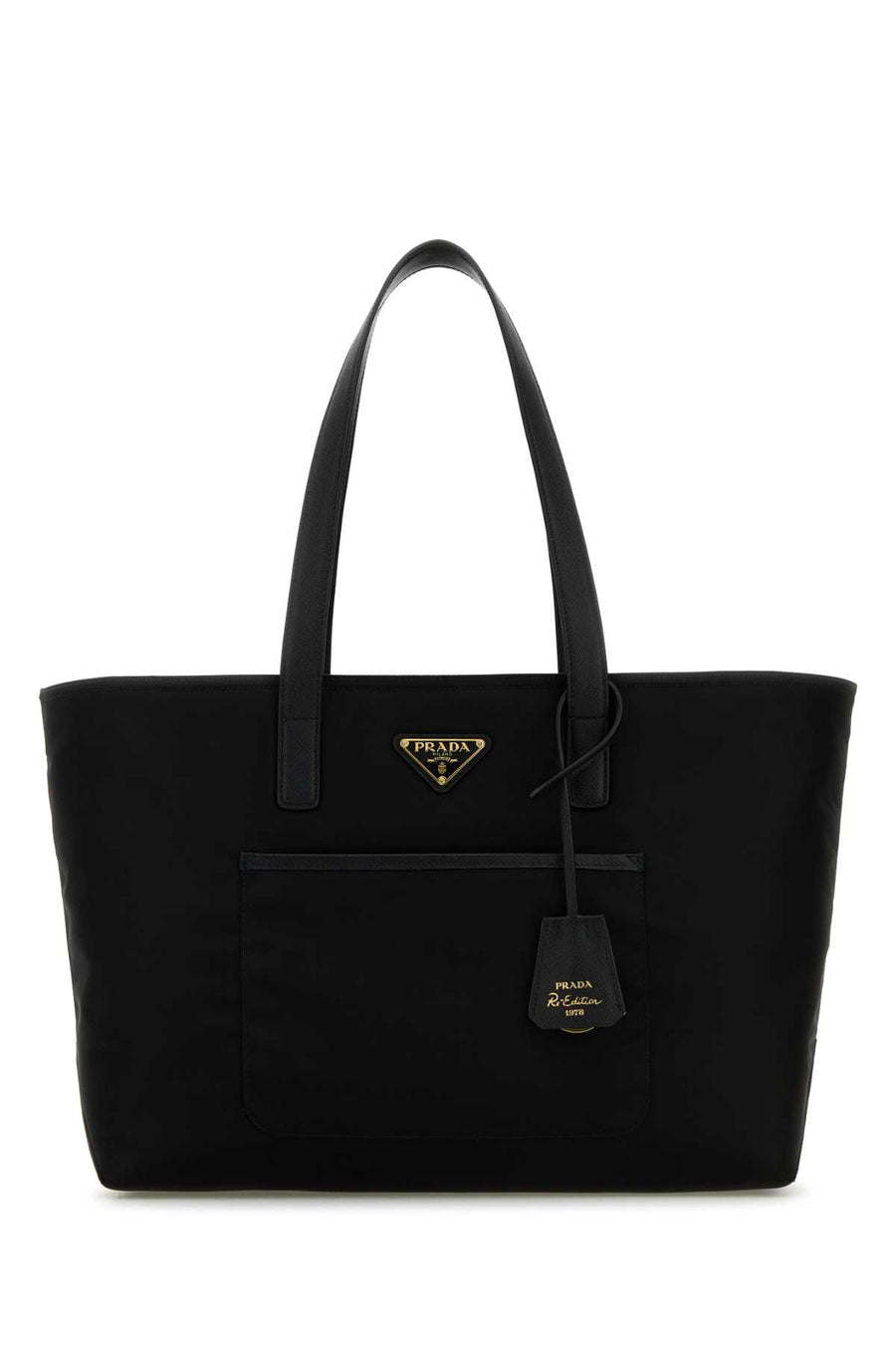 Prada Exterior: 100% Re-Nylon tote bag in black