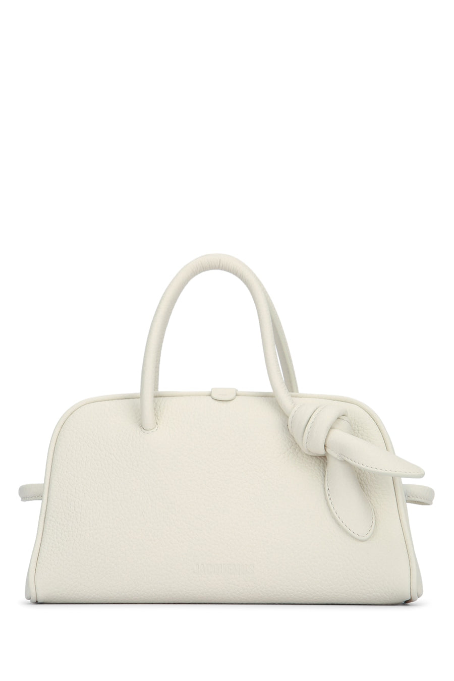 Jacquemus Petit Principal: 100% Calf Leather; Lining: 100% Cotton top handle bag in white