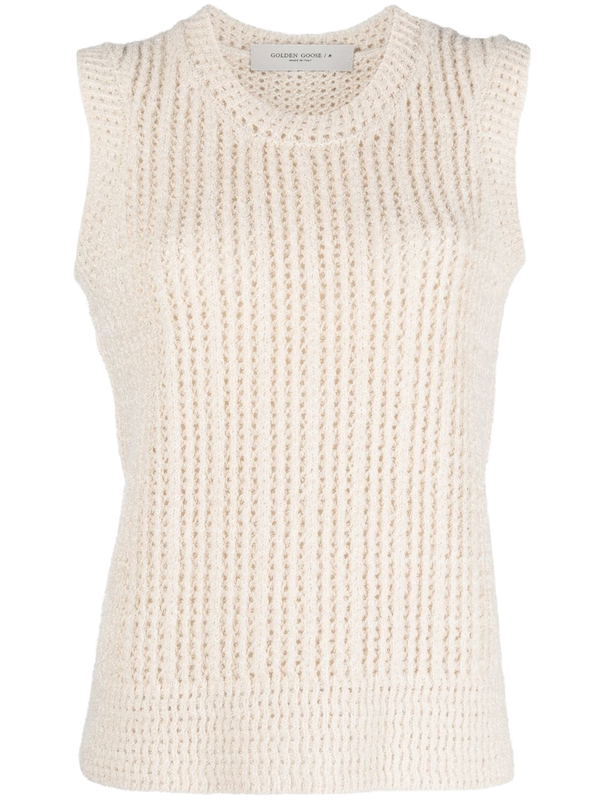 Golden Goose Cotton 80% tank top in off-white