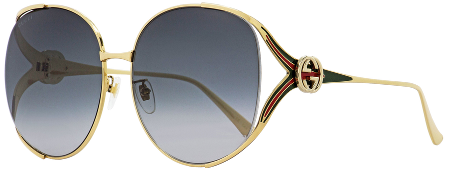 Gucci Oval Sunglasses Gg0225s 001 Gold 63mm 0225 Metal