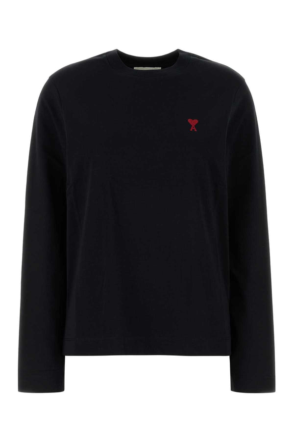 Black Cotton T-Shirt Exterior: Organic Maglie