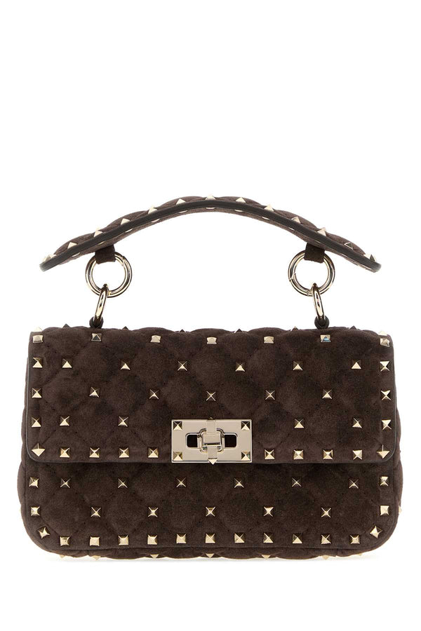 Valentino Garavani Exterior: 100% Suede; Lining: 100% Suede; Finishing: Platinum shoulder bag in brown