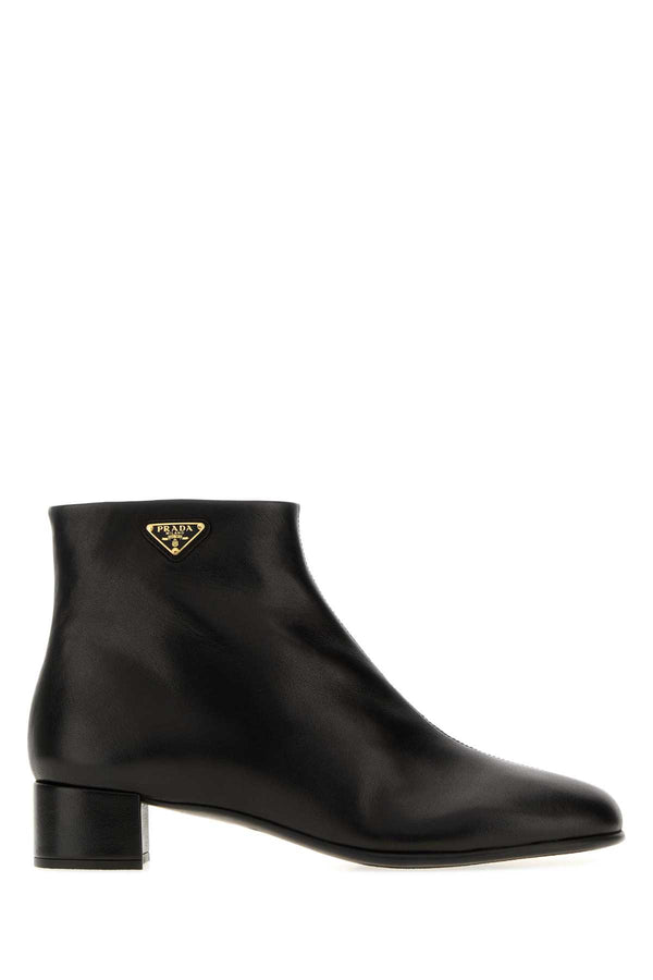 Black Nappa Leather Ankle Boots Nero Stivali