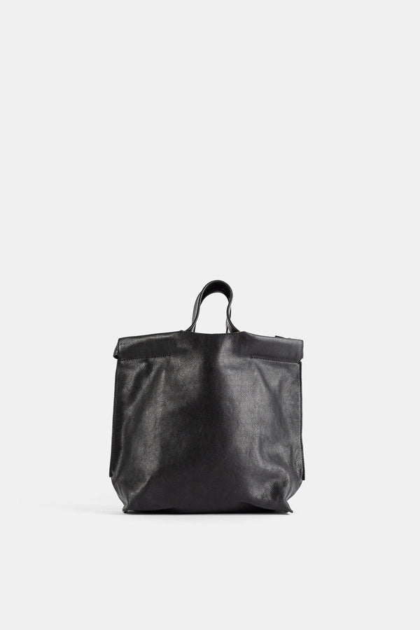 Bea Mombaers Full-grain leather tote bag in black