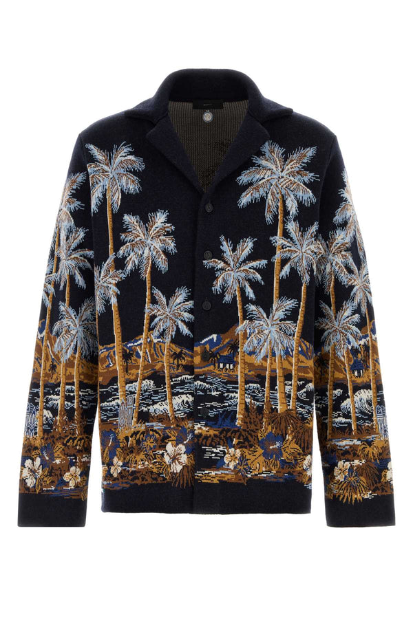 Alanui Head 96% Virgin wool cardigan in navy