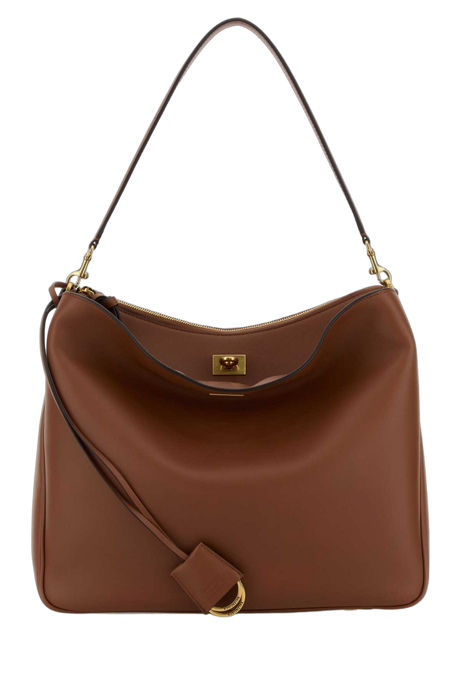Balenciaga Exterior: 100% Calf; Lining: 100% Lamb; Finishing: Silver metal shoulder bag in brown
