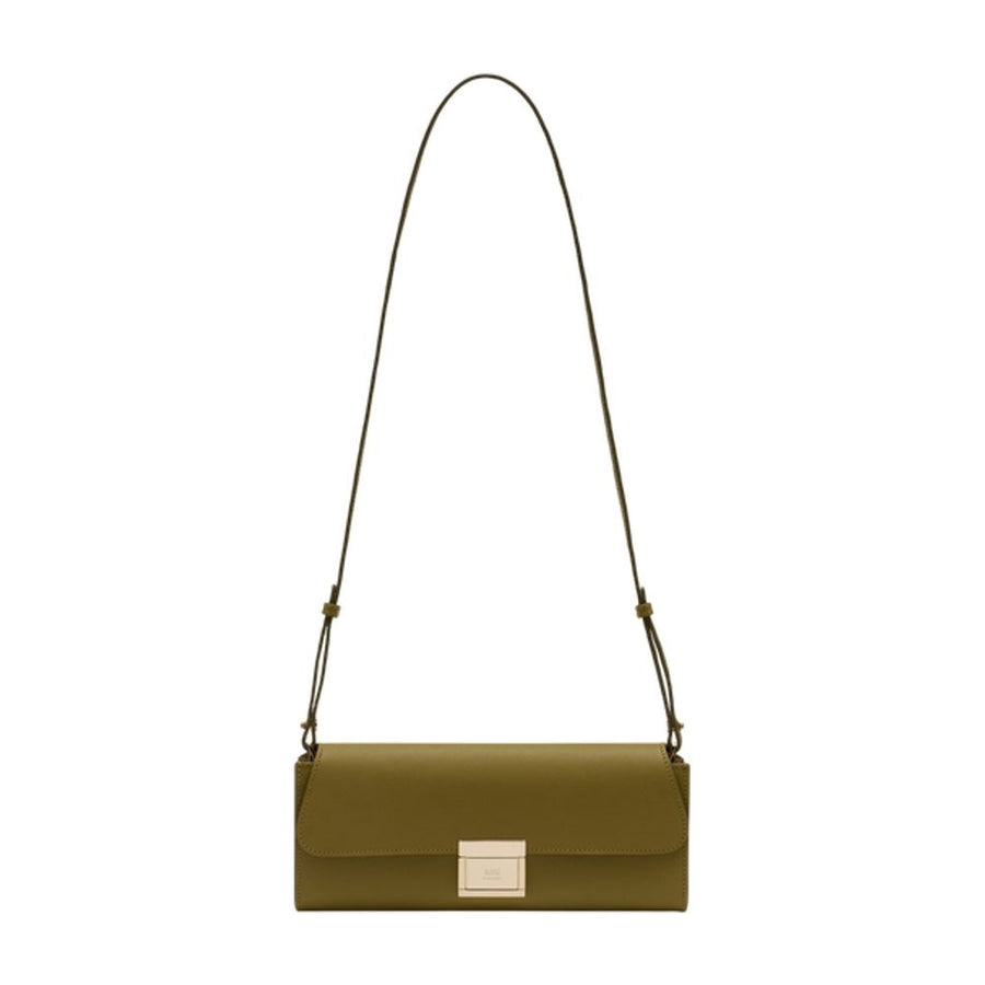 AMI Paris Calfskin clutch in green