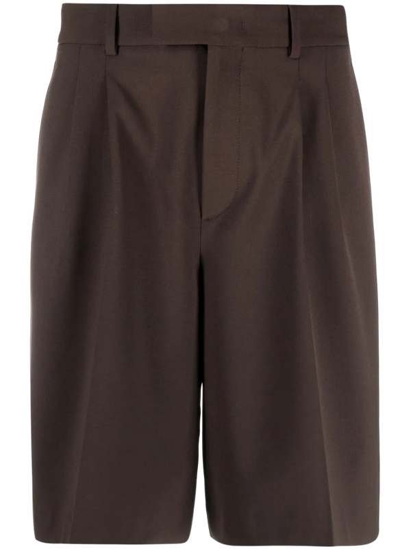 Valentino Virgin wool-blend shorts in brown
