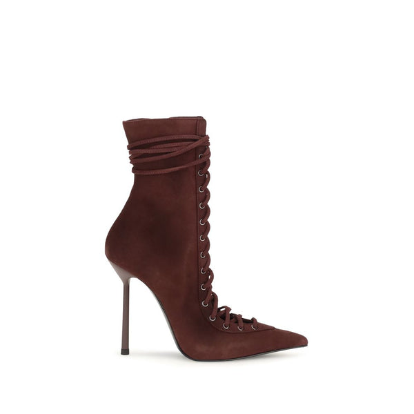 Le Silla 100% Calf Leather Bos Taurus heel bootie in bordeaux