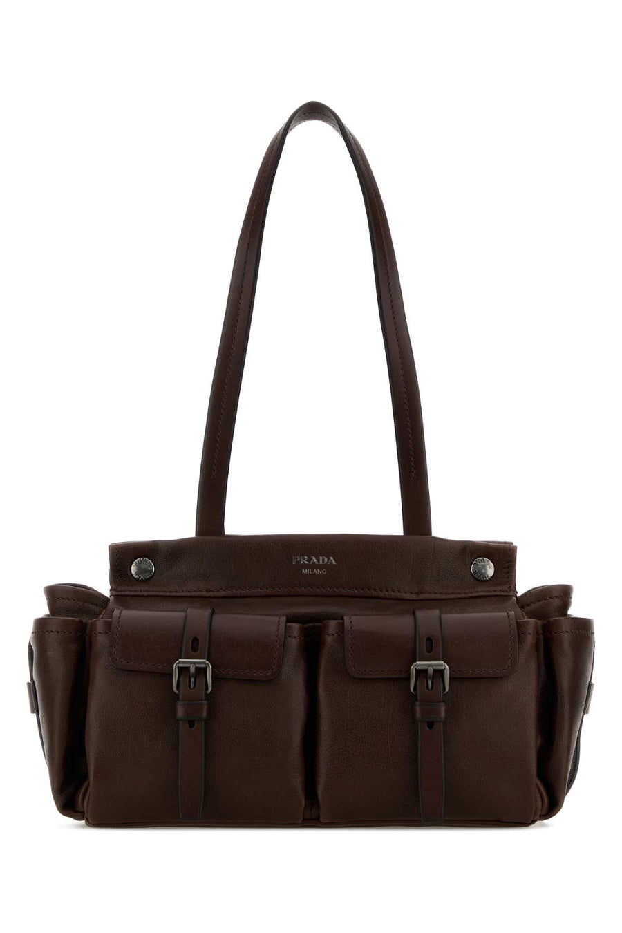 Prada Exterior: 100% Bovine leather shoulder bag in brown