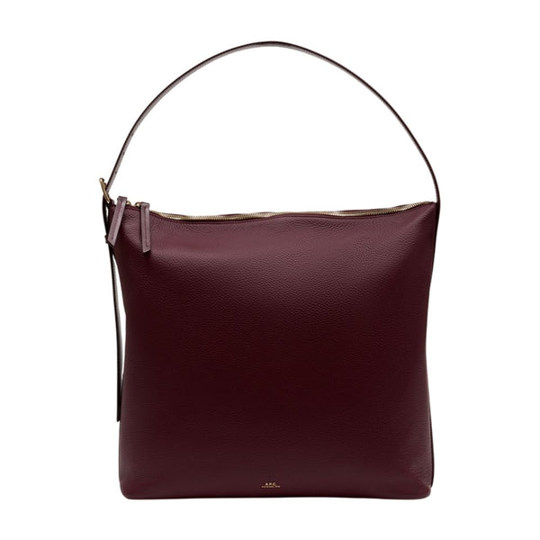 A.P.C. cowhide shoulder bag in burgundy