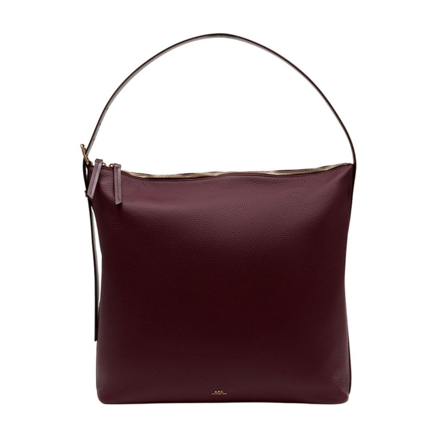 A.P.C. cowhide shoulder bag in burgundy
