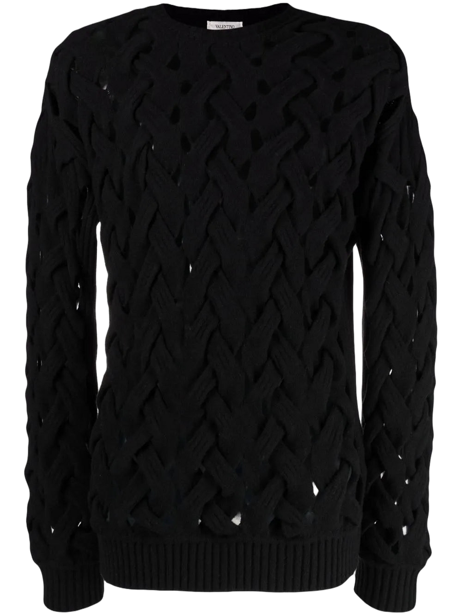 Valentino Wool-angora blend sweater in black