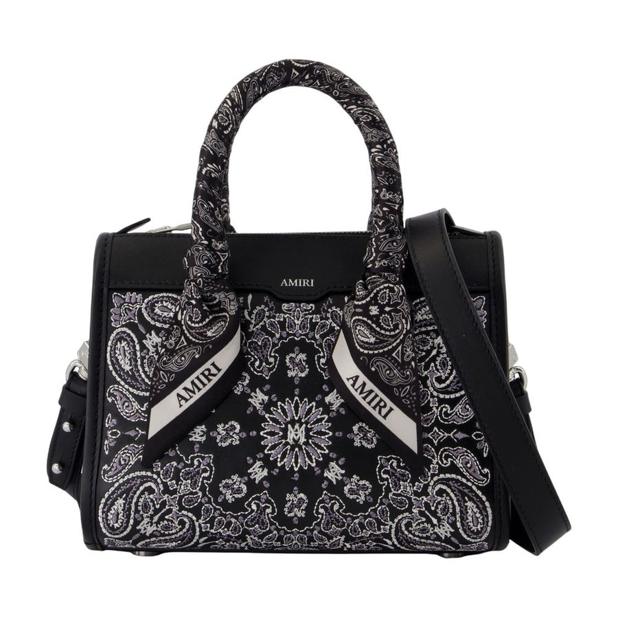 Bandana Micro Triangle Purse - Amiri Leather Black Calfskin Bags / Handbags-purses