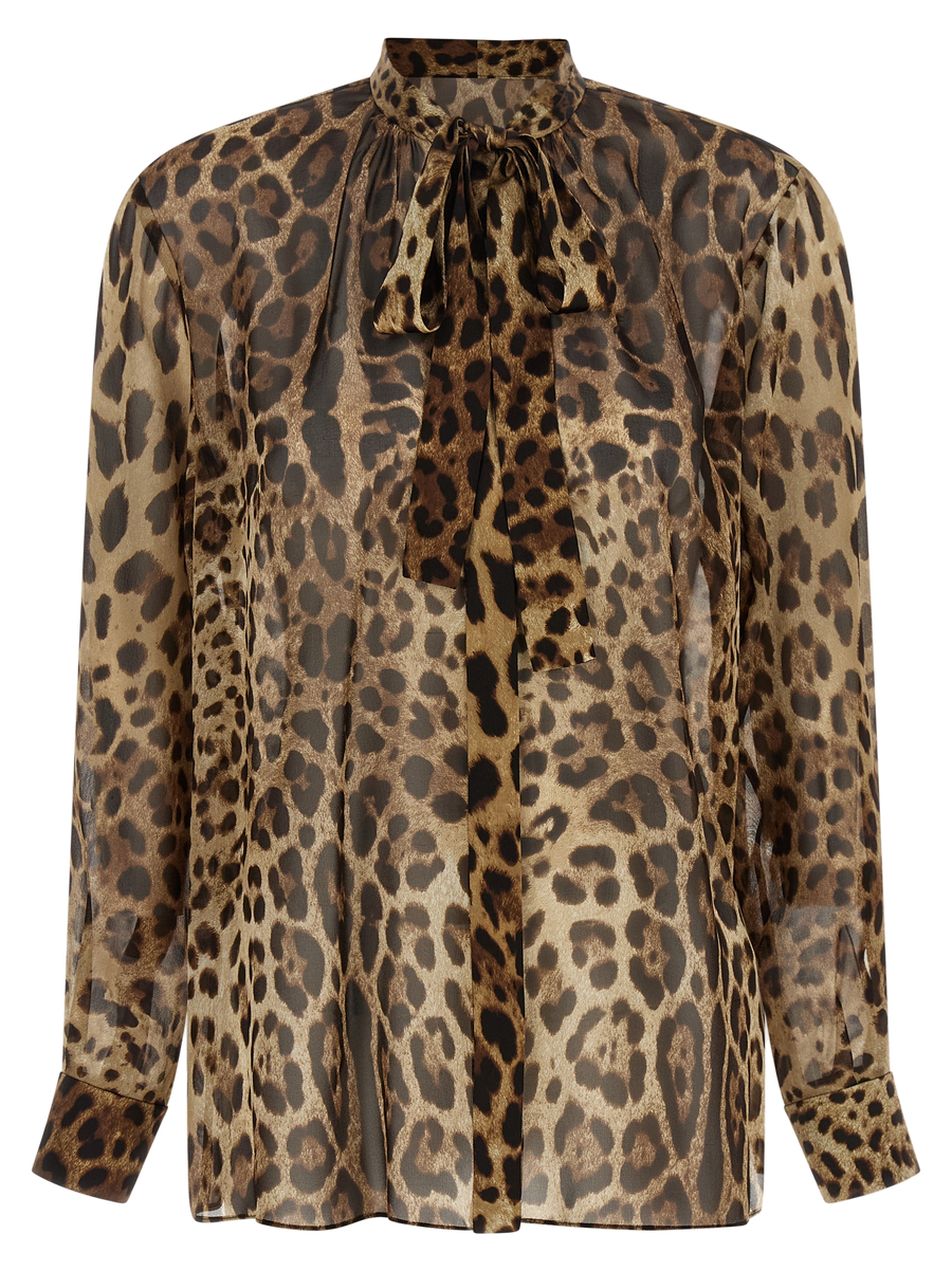 Dolce & Gabbana 98% silk blouse in brown