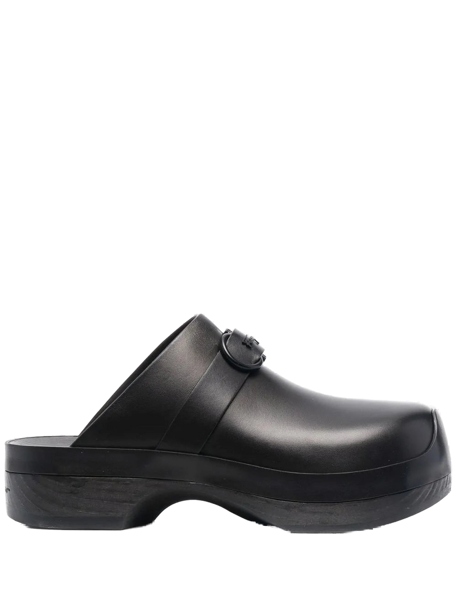 Ferragamo Leather clog in black