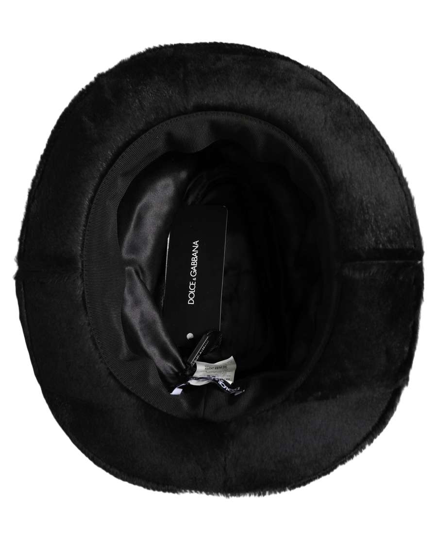 Dolce & Gabbana HAT10089 100% Rabbit Leather fedora in black
