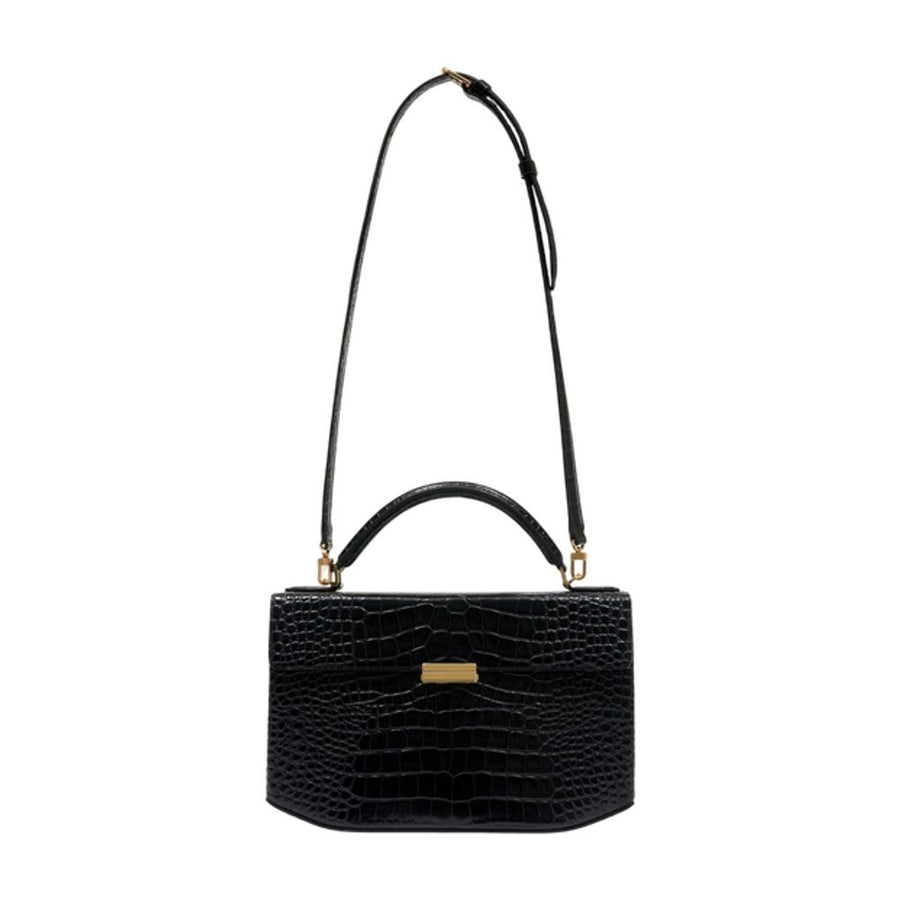 Toteme Calfskin top handle bag in black