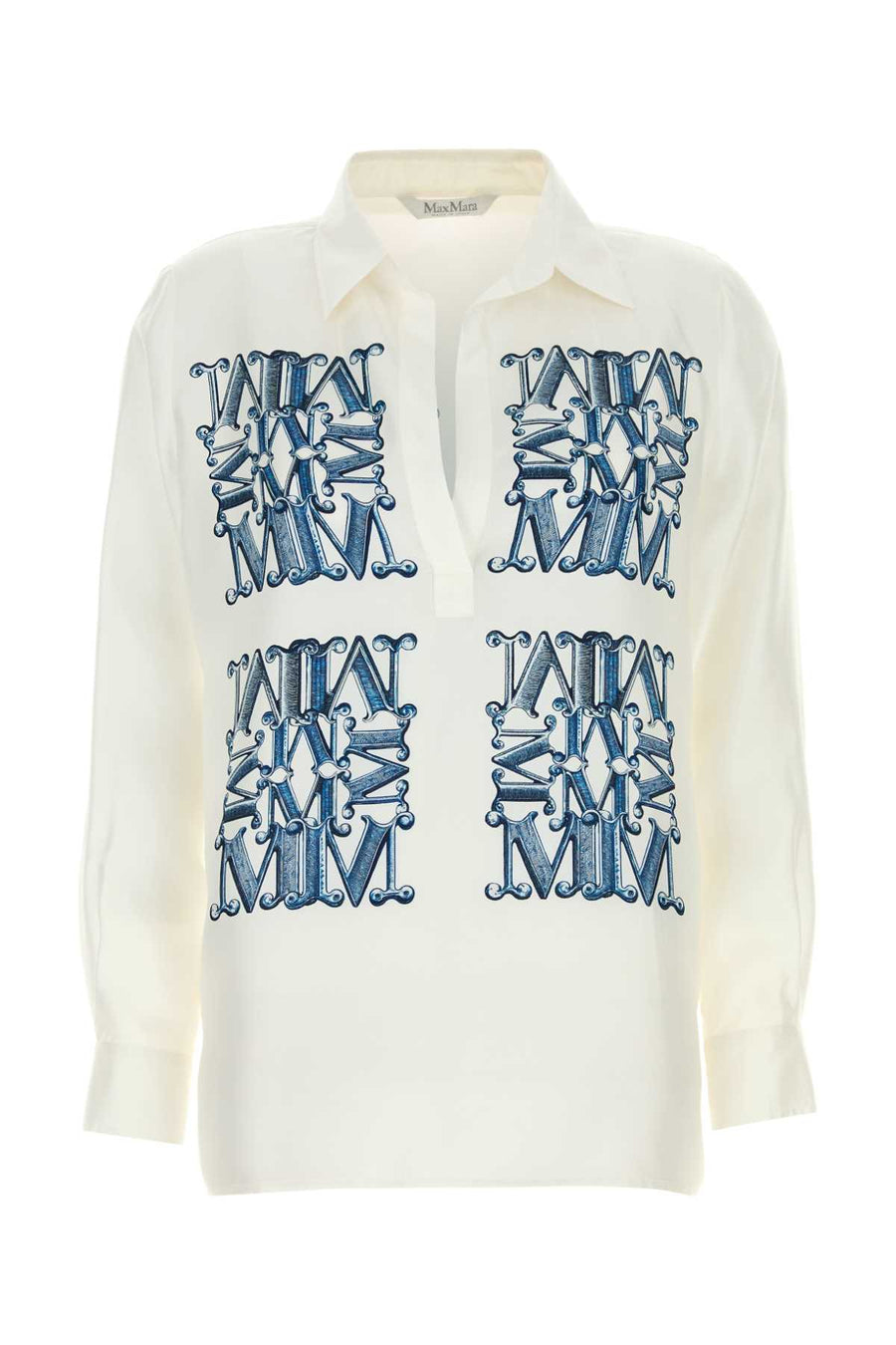 Max Mara 100% Silk shirt in white