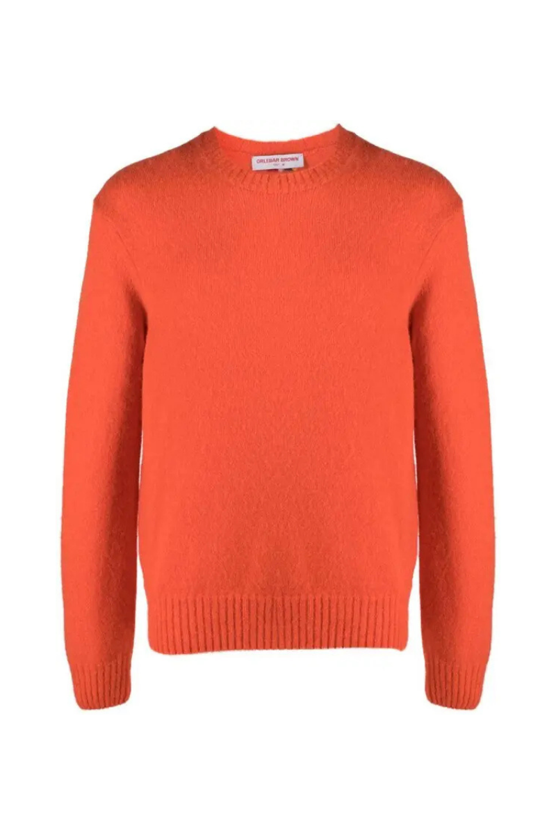 Orlebar Brown 65% Baby Alpaca sweater in orange