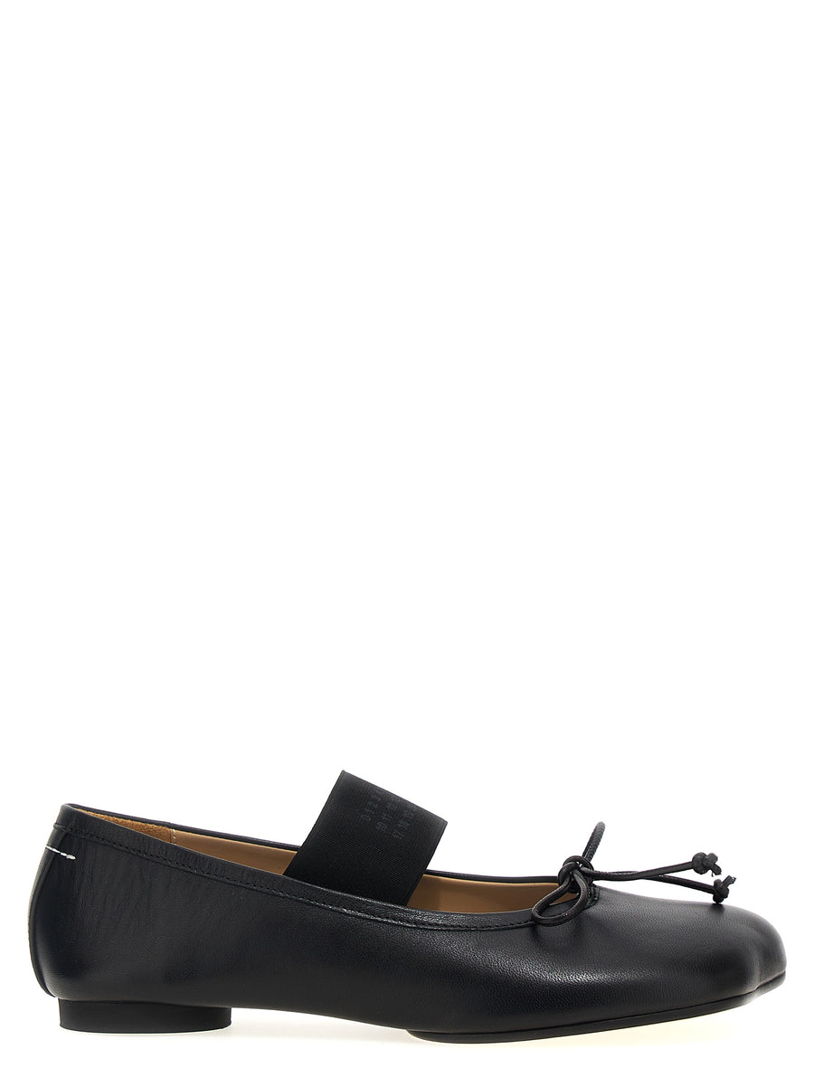 MM6 Maison Margiela 100% Leather ballet flat in black
