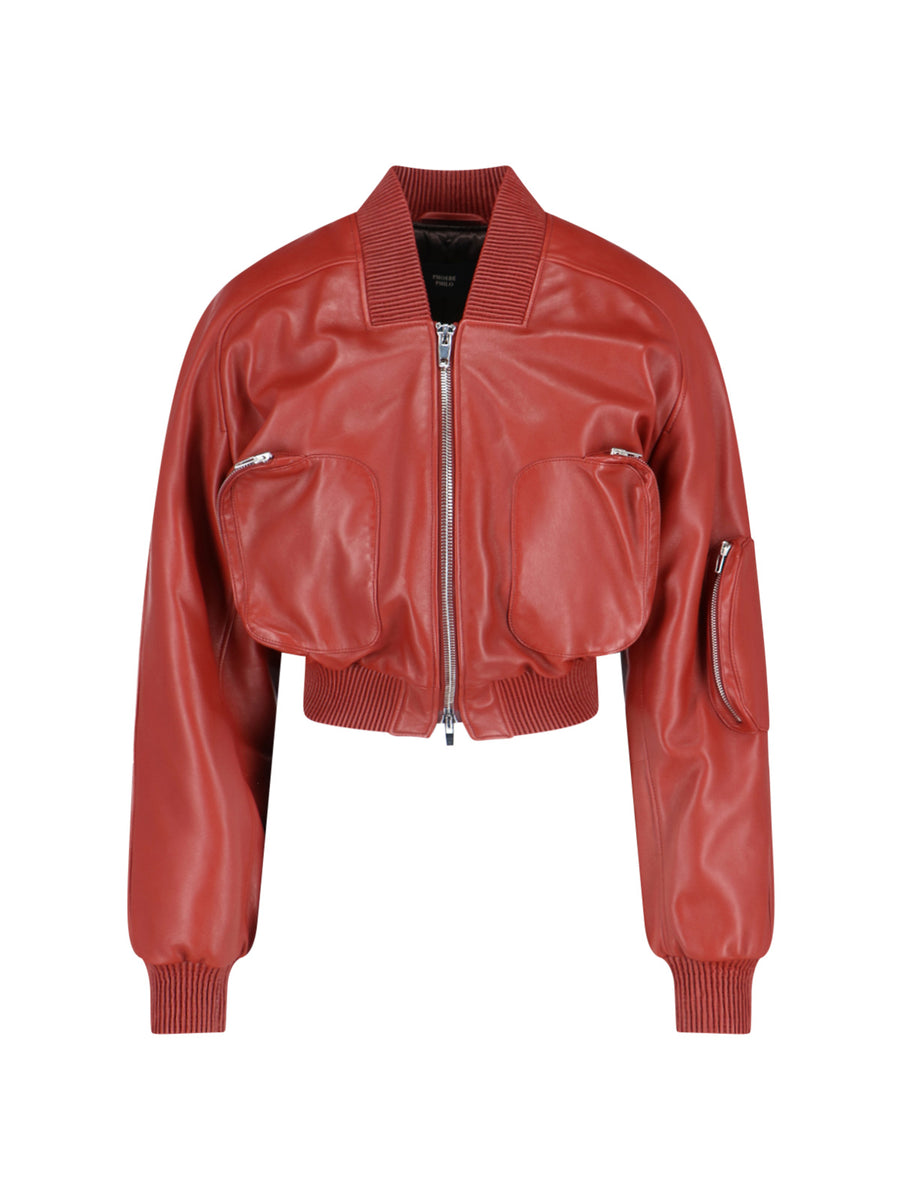 Phoebe Philo 100% leather jacket in red