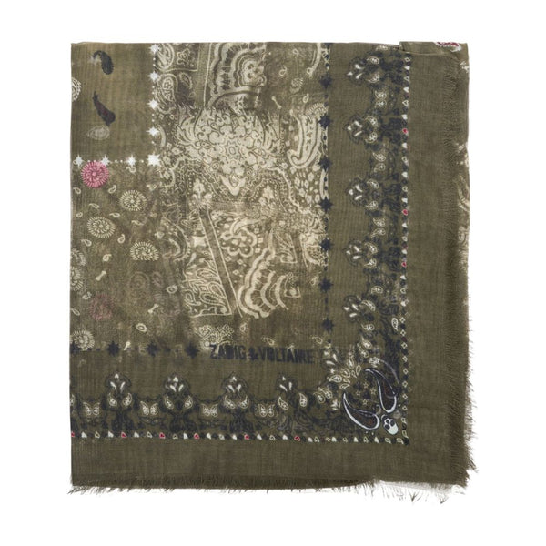 Zadig & Voltaire Cotton scarf in khaki