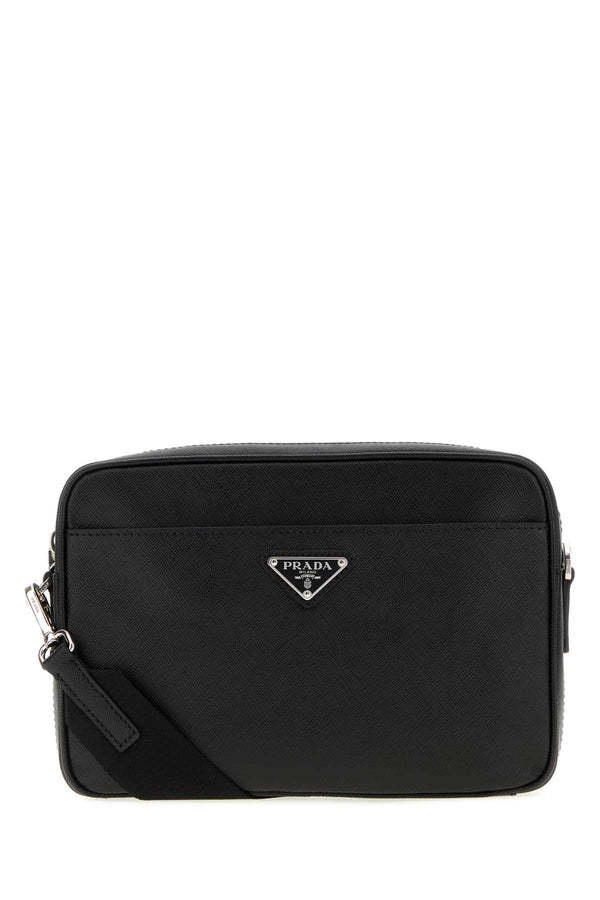 Prada Travel Exterior: 100% Leather clutch in black