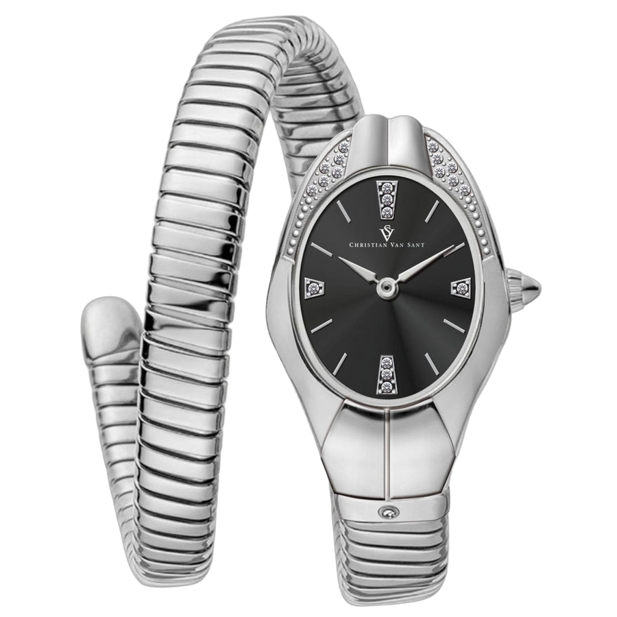 Christian Van Sant Stainless steel case watch in black