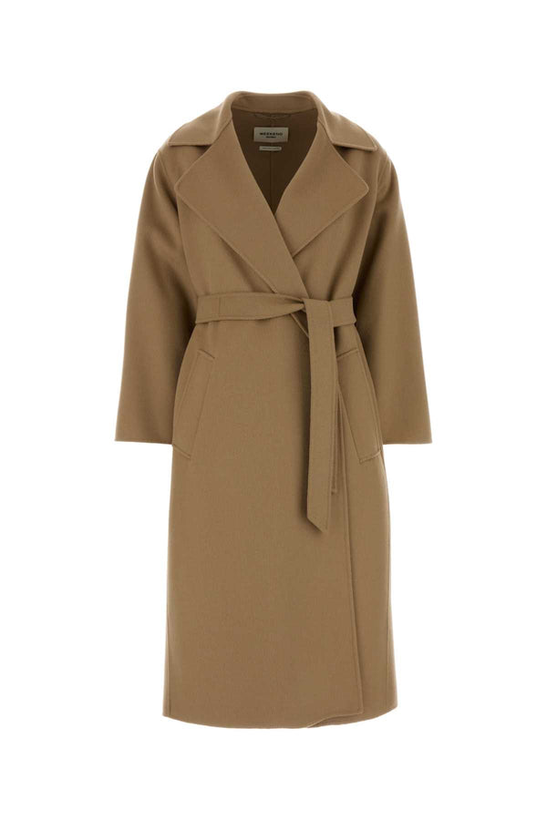 Camel Wool Blend Operoso Coat Cammello Exterior: Virgin Nylon Cappotti