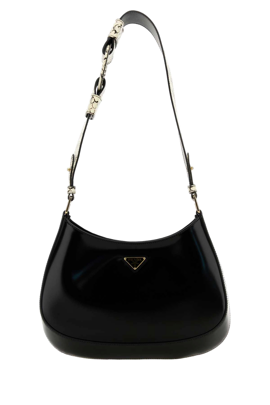 Prada 100% vitello shoulder bag in black